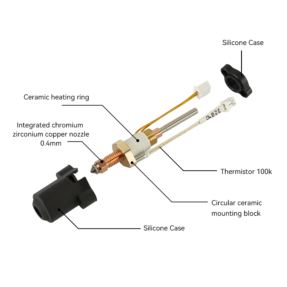 Voor Creality K1C/K1 Max Hoten - High Flow Ceramic Hotend recensie en prijs